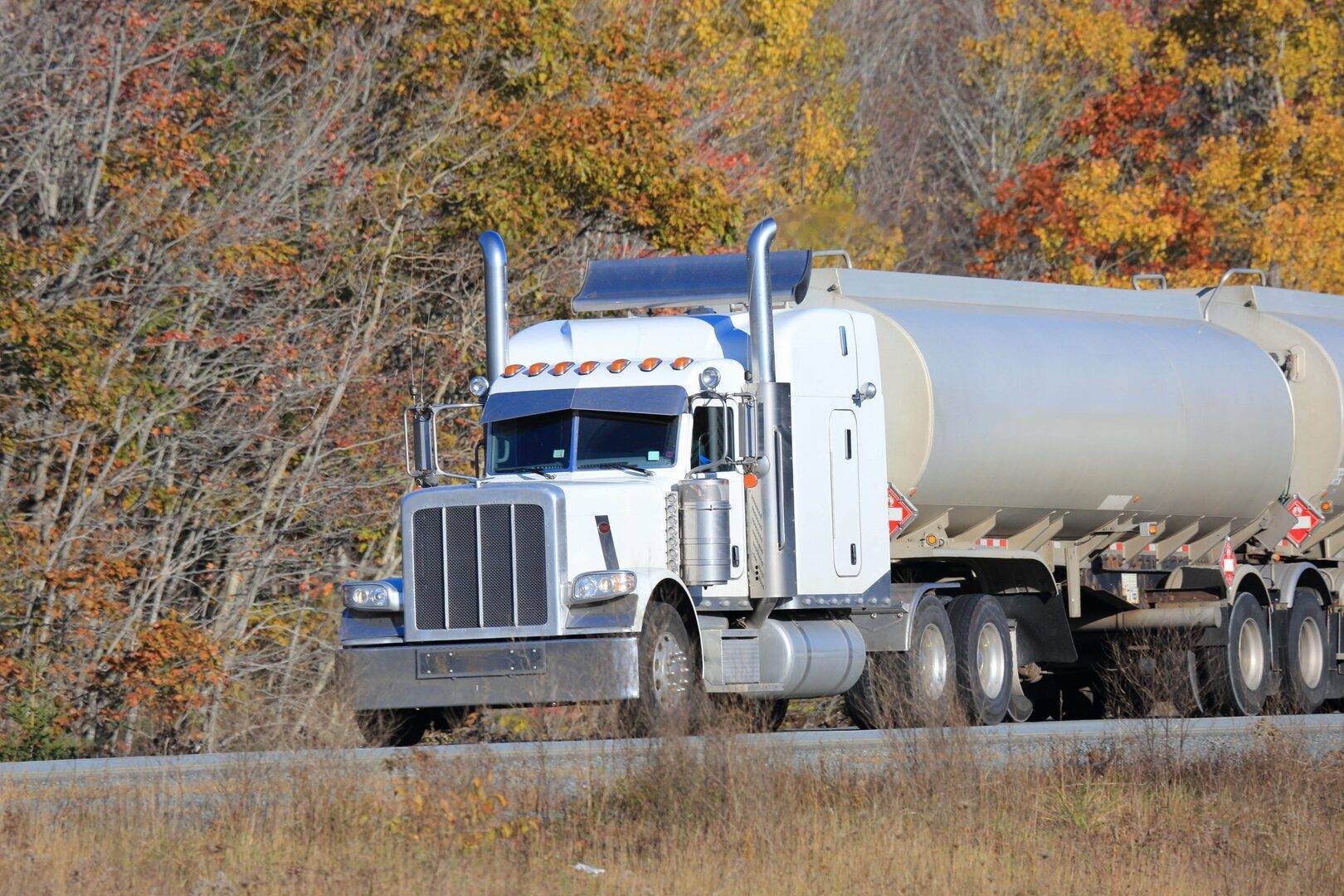 Semi tanker truck on a highway